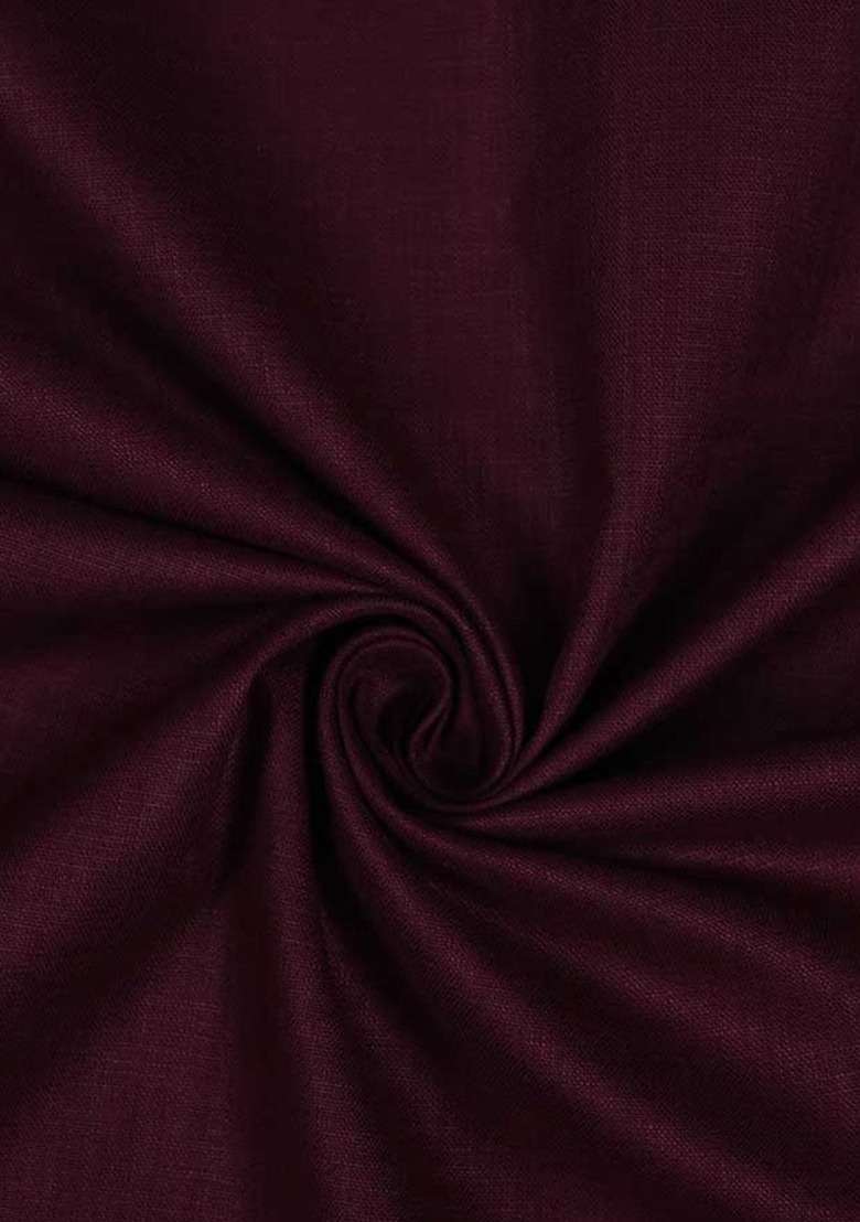Girls Maroon Linen Dress - Indya