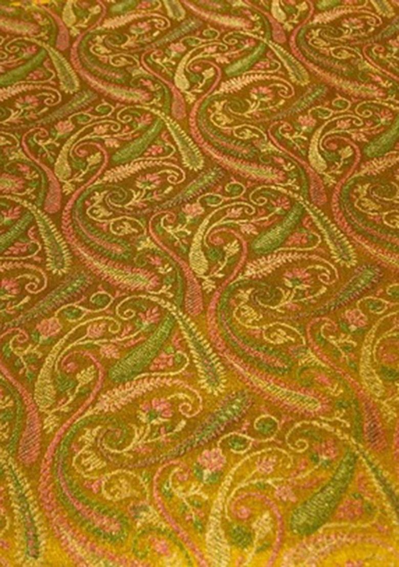 Girls Green Brocade Dress