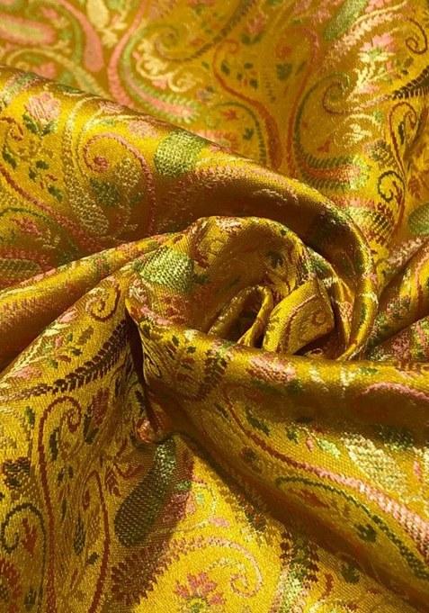 Girls Green Brocade Dress