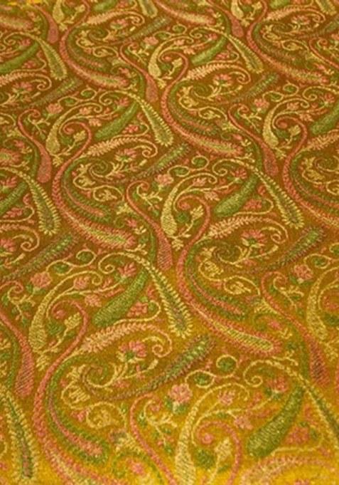 Girls Green Brocade Dress