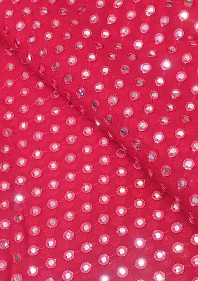 Girls Red Georgette Embellished Fusion Set