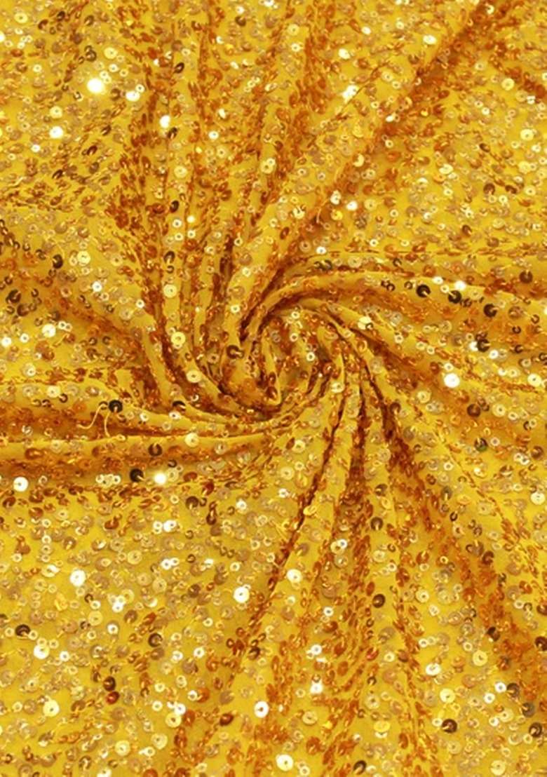 Girls Yellow Georgette Sequin Fusion Set - Indya