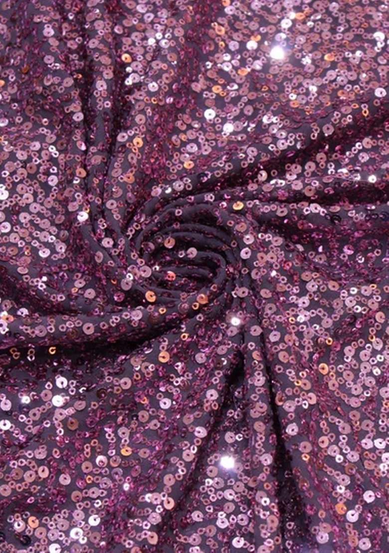 Girls Purple Georgette Sequin Fusion Set - Indya
