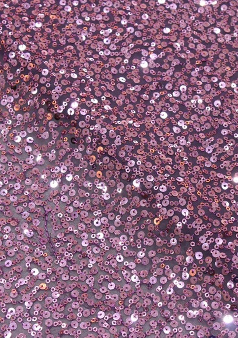 Girls Purple Georgette Sequin Fusion Set - Indya