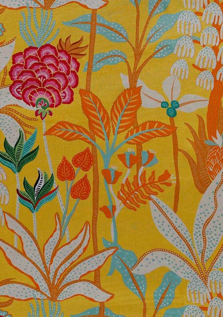 Girls Yellow Chiffon Floral Printed Fusion Set - Indya