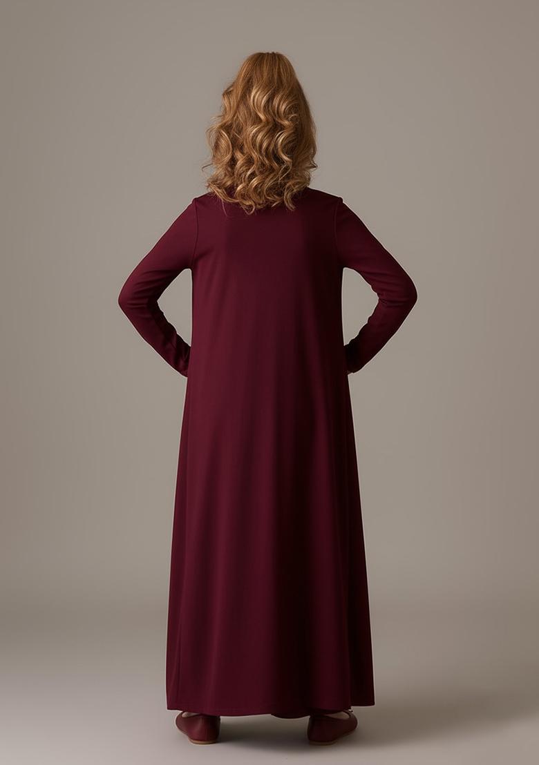 Girls Maroon Georgette Sequin Embroidered Blouse Fusion Set - Indya