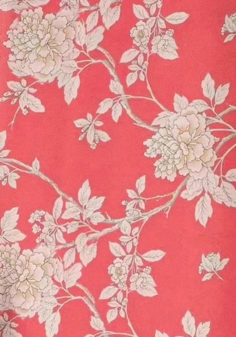 Girls Peach Satin Floral Printed Short Kurta With Palazzo