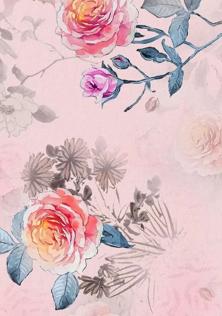 Girls Pastel Pink Satin Floral Printed Fusion Set - Indya