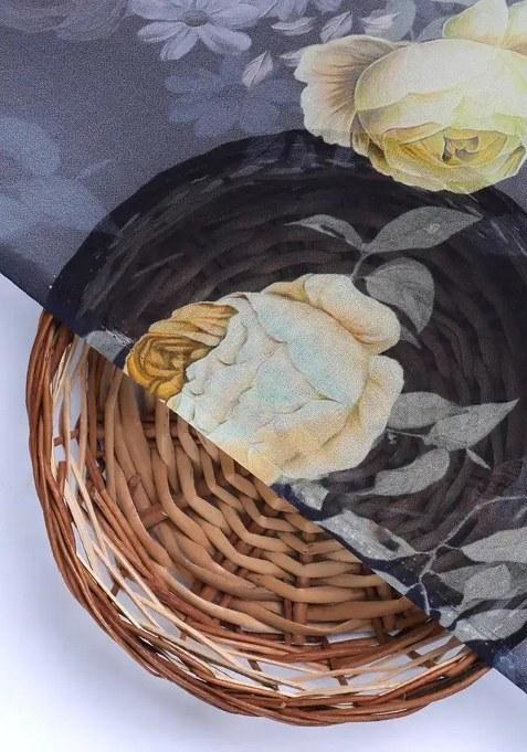 Girls Blue Georgette Floral Printed Short Kurta With Palazzo