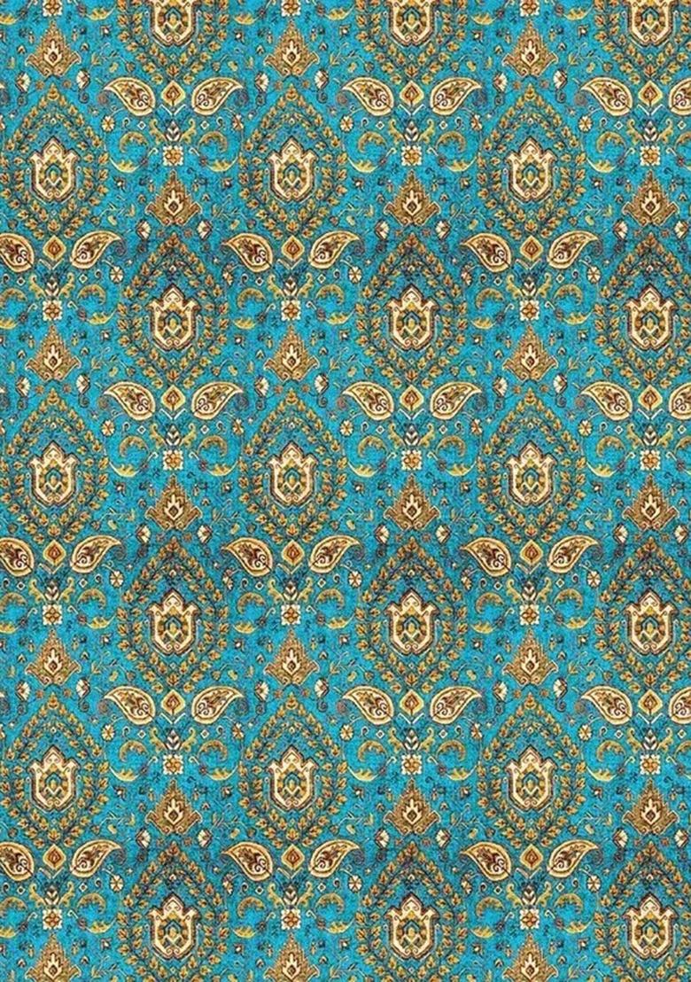 Girls Ocean Blue Abstract Printed Fusion Set - Indya