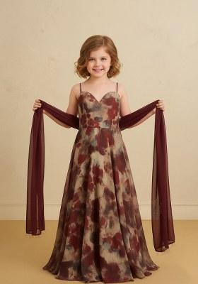 Girls Multicolor Georgette Abstract Printed Anarkali Set