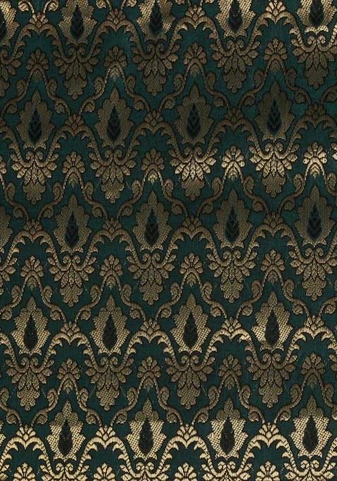 Girls Teal Blue Brocade Kurta Set