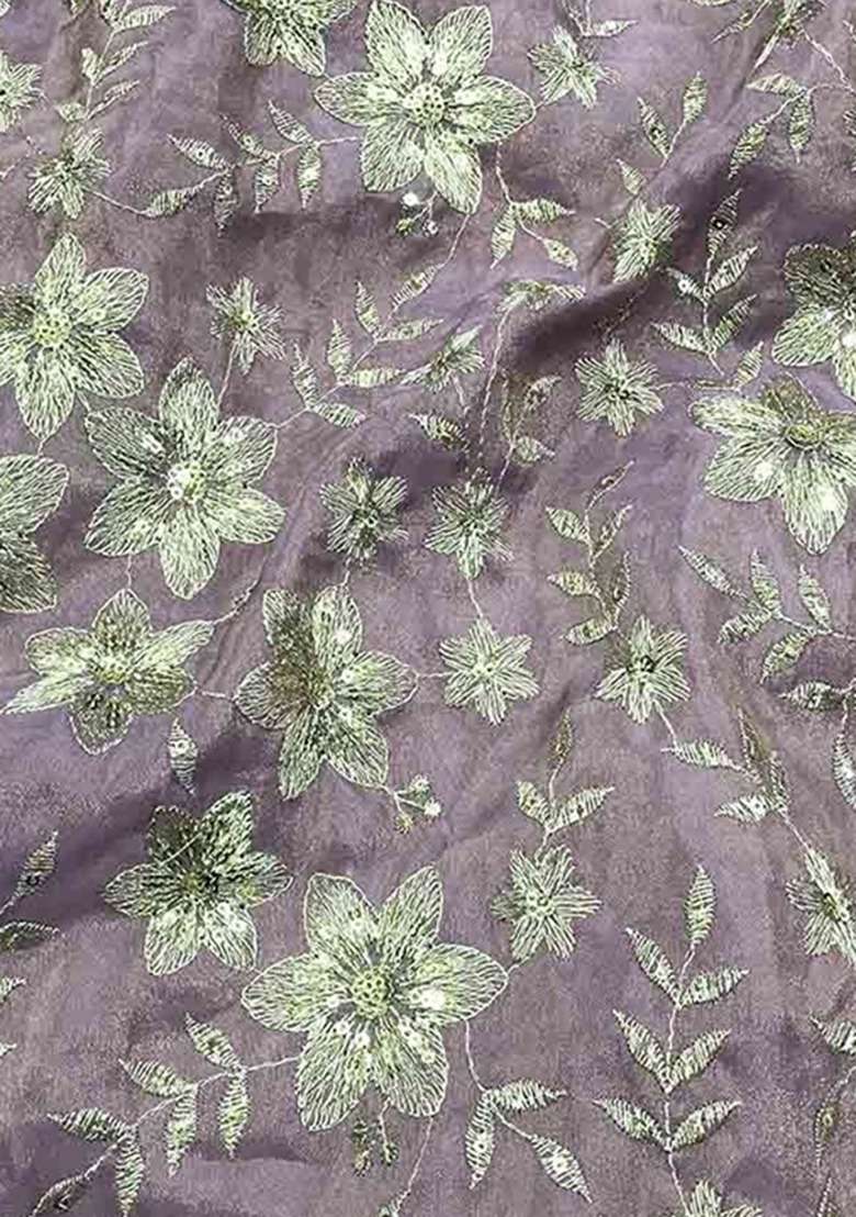 Girls Purple Georgette Embroidered Kurta Set - Indya