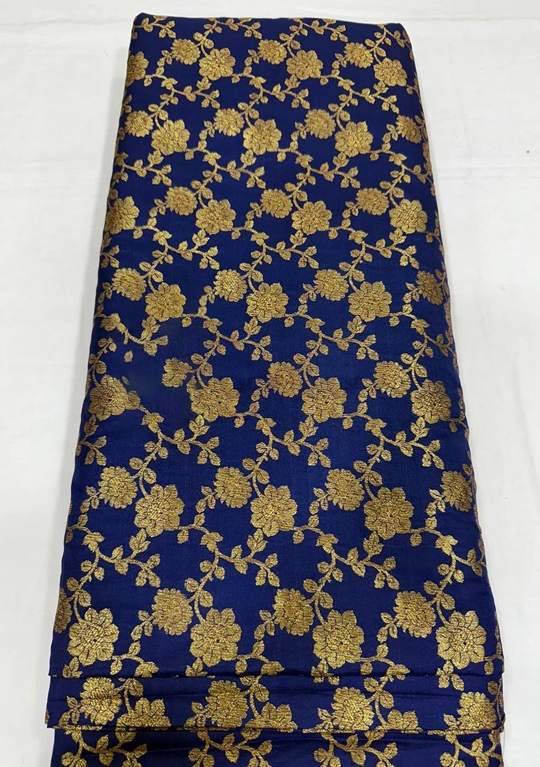 Girls Blue Brocade Lehenga Set