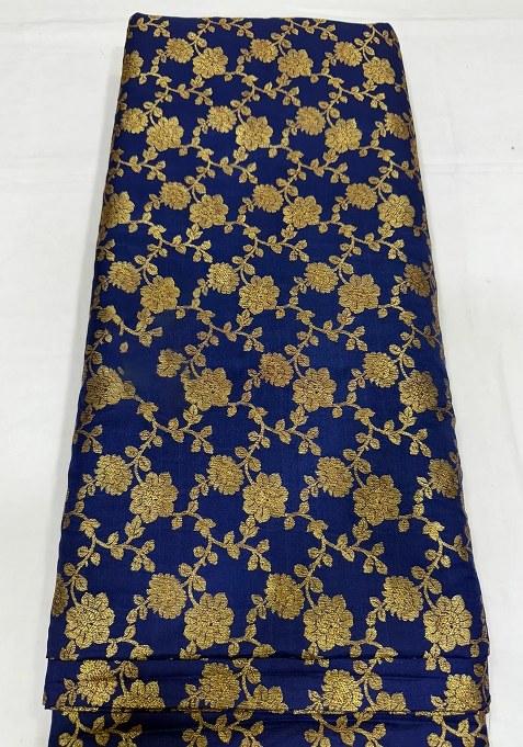 Girls Blue Brocade Lehenga Set