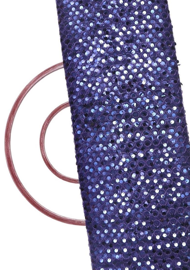 Girls Royal Blue Net Sequin Lehenga Set - Indya