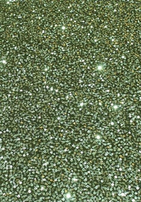 Girls Green Sequin Georgette Lehenga Set