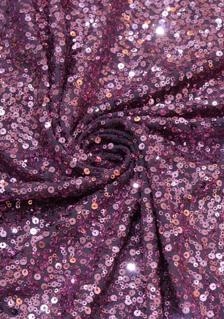 Girls Purple Sequin Georgette Lehenga Set - Indya