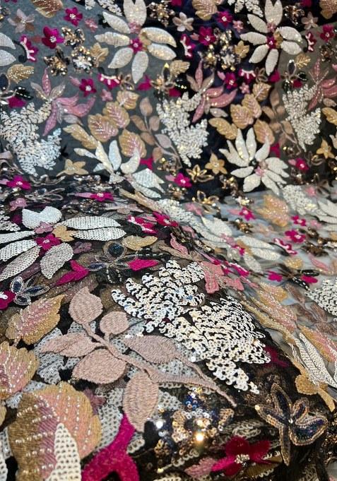 Girls Black Embellished Blouse Net Lehenga Set