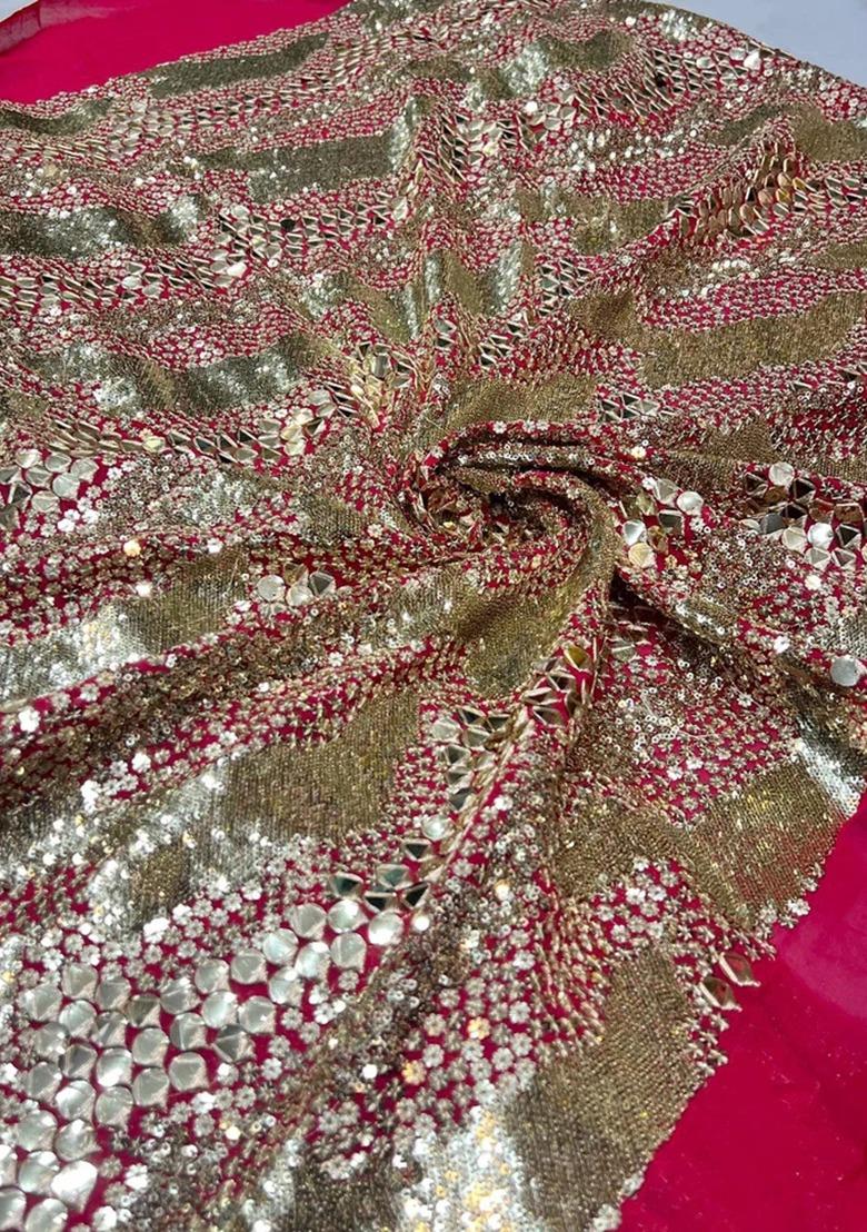 Girls Pink Embellished Blouse Georgette Lehenga Set