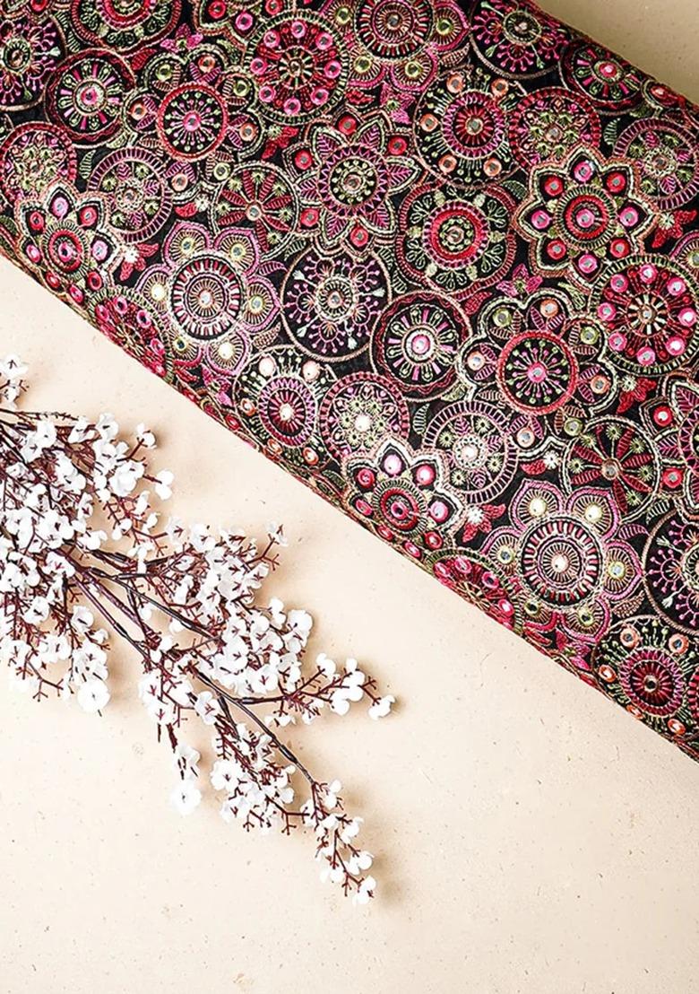 Girls Brown Embroidered Blouse Georgette Lehenga Set - Indya