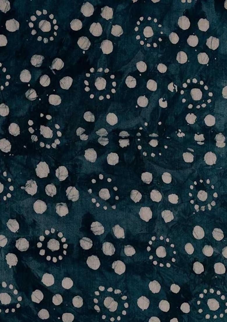 Girls Blue Cotton Bandhani Printed Lehenga Set