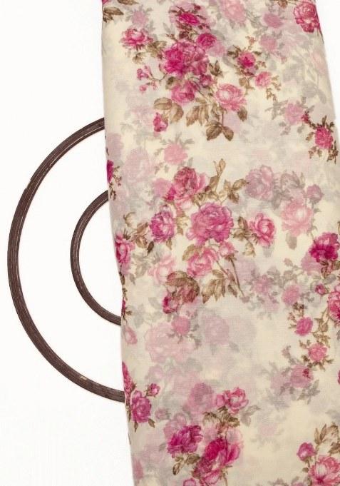 Girls White Chiffon Floral Printed Lehenga Set