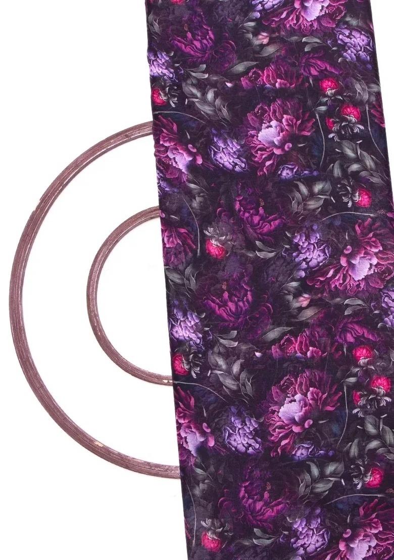 Girls Purple Chiffon Floral Printed Lehenga Set - Indya