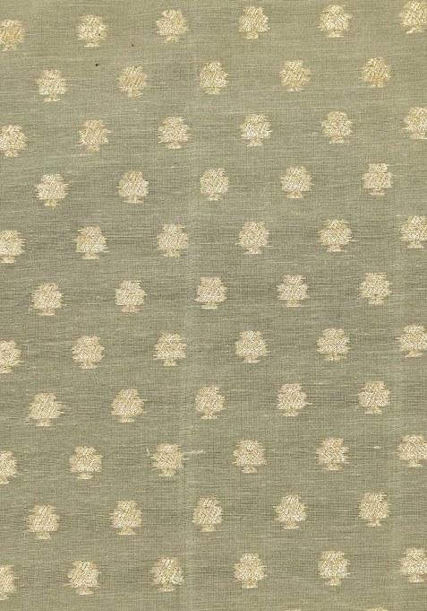 Girls Sage Green Chanderi Embroidered Lehenga Set