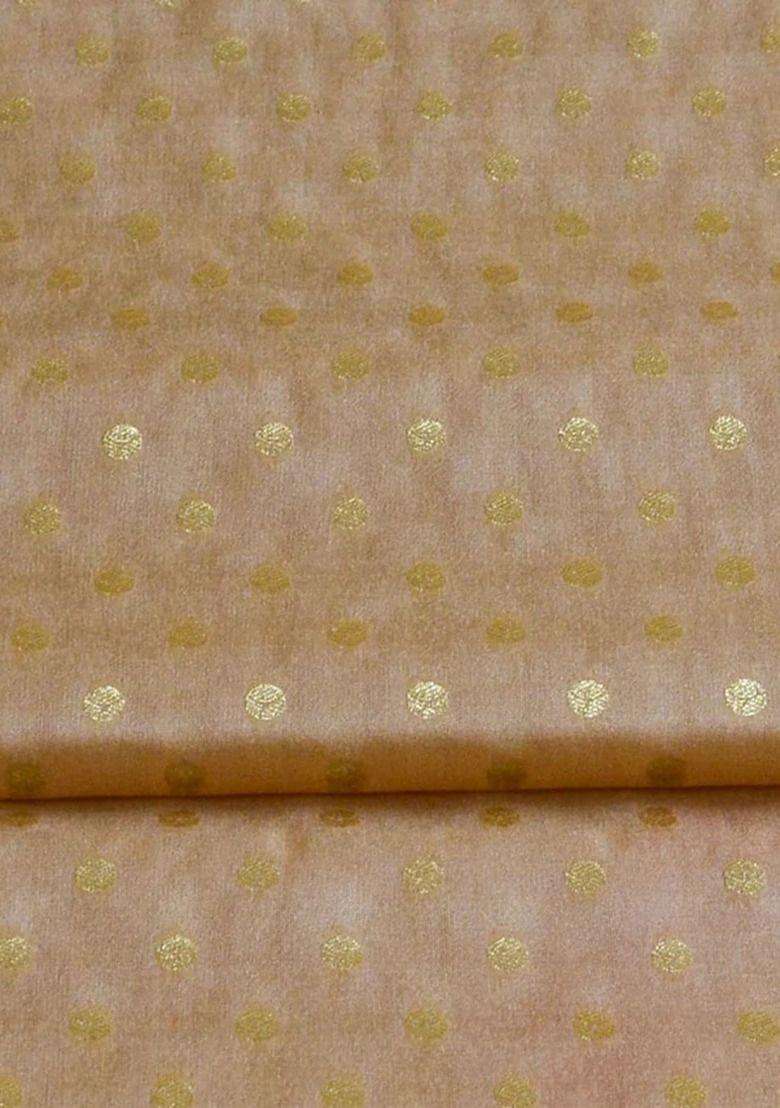 Girls Beige Silk Embroidered Lehenga Set - Indya