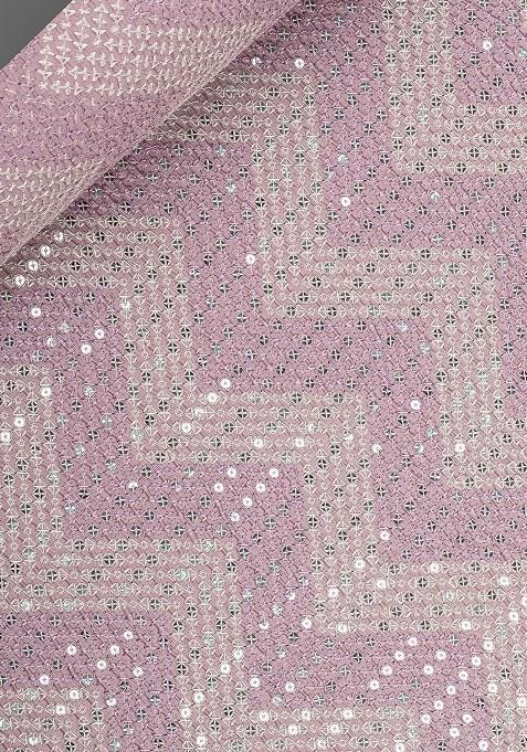 Girls Lilac Embroidered Blouse Silk Lehenga Set