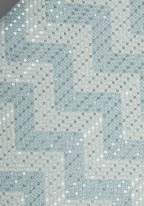 Girls Sky Blue Embroidered Blouse Silk Lehenga Set