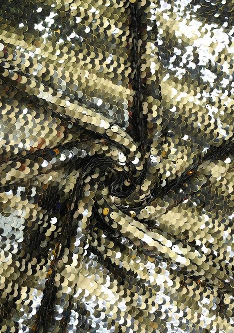 Girls Golden Sequin Blouse Georgette Lehenga Set - Indya