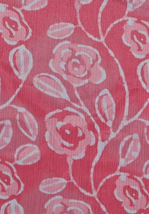 Girls Pink Floral Printed Chinon Lehenga Set