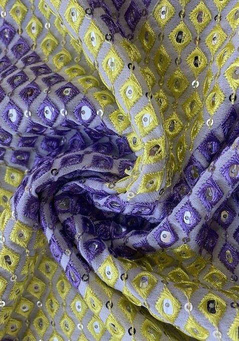 Girls Light Green Embellished Blouse Georgette Lehenga Set