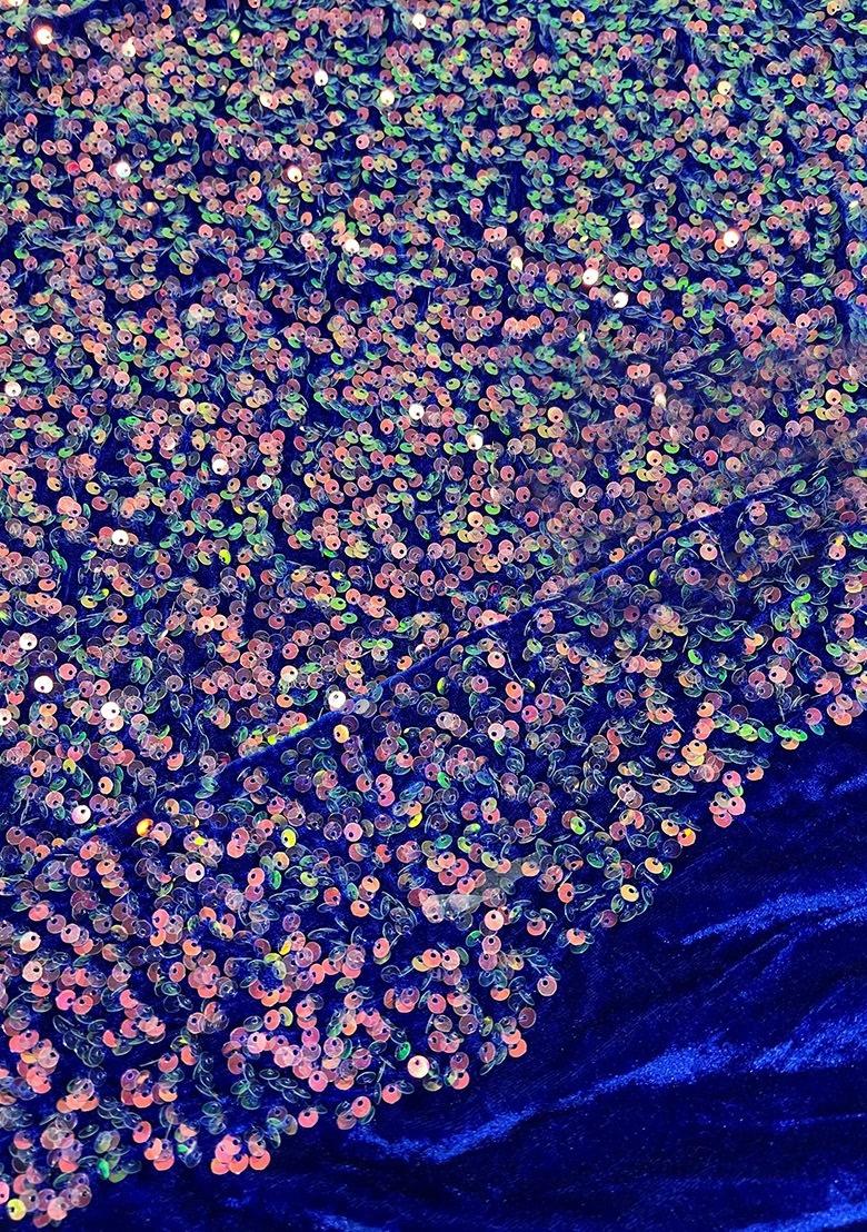 Girls Purple Sequin Blouse Satin Fusion Set - Indya