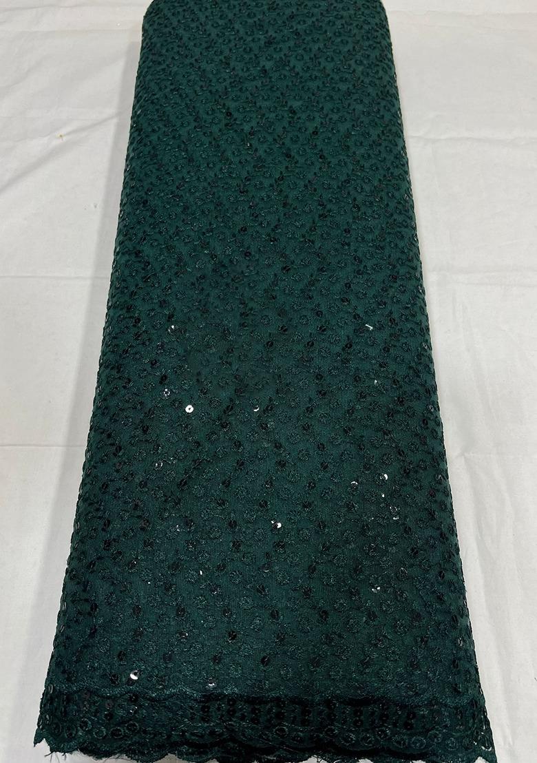 Girls Teal Green Embroidered Georgette Fusion Set - Indya