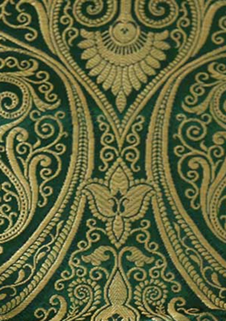 Girls Green Brocade Fusion Set - Indya