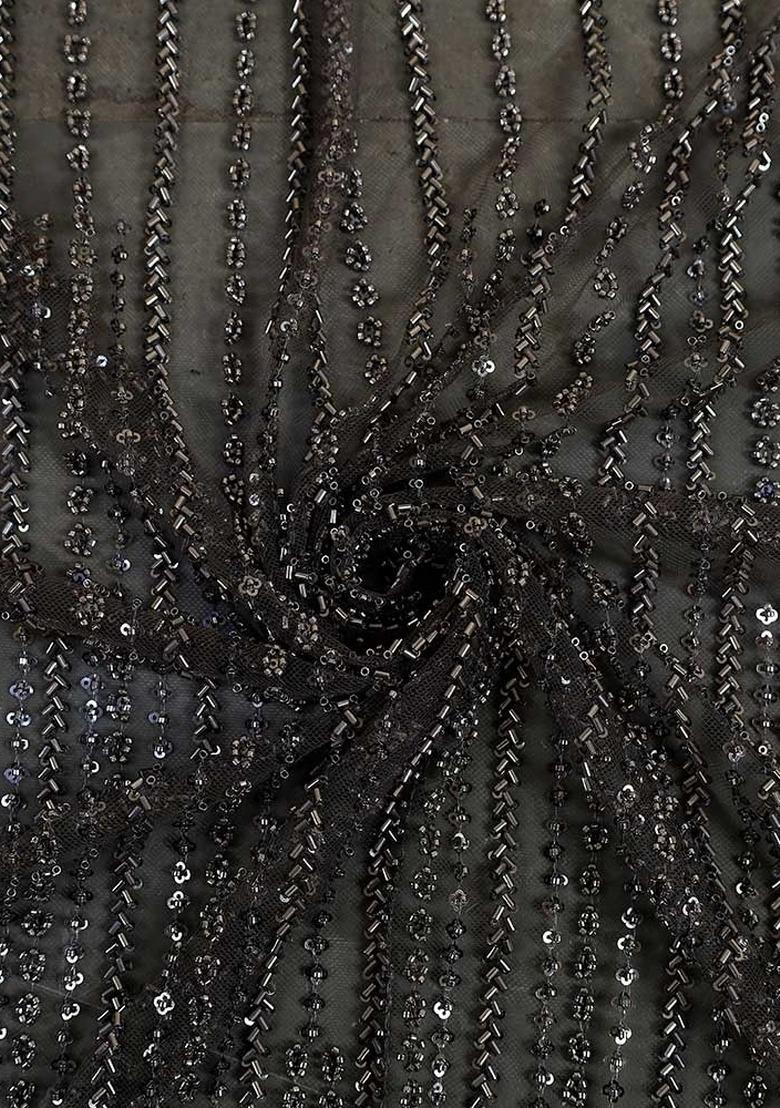 Girls Black Embellished Georgette Fusion Set - Indya