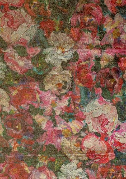 Girls Green Floral Print Tissue Fusion Set