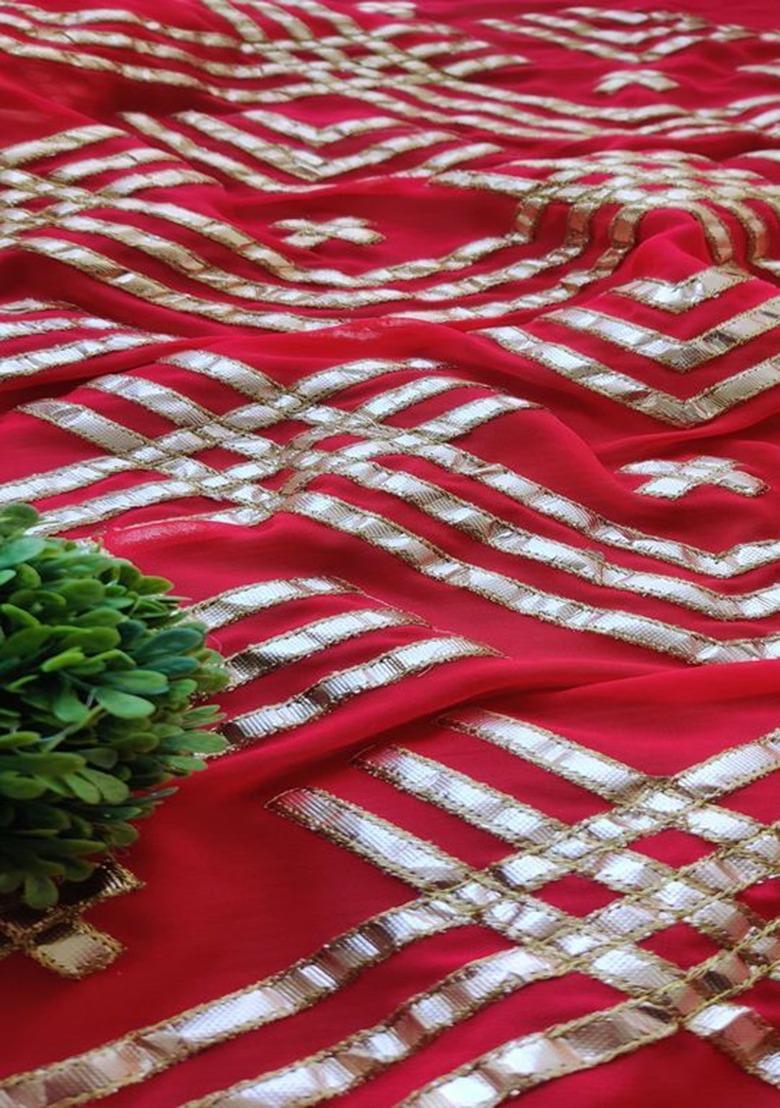 Girls Pink Embroidered Georgette Lehenga Set