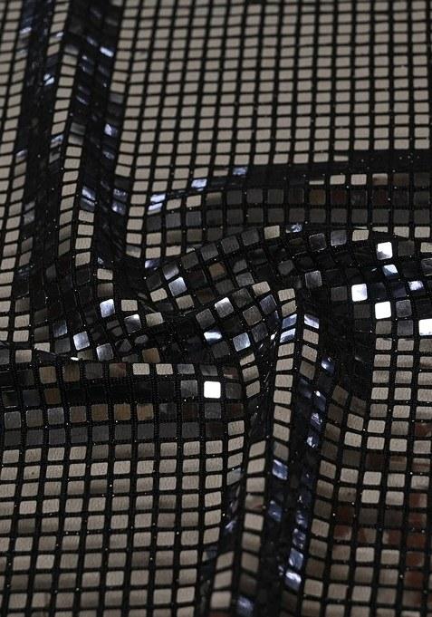 Girls Black Embellished Georgette Fusion Set