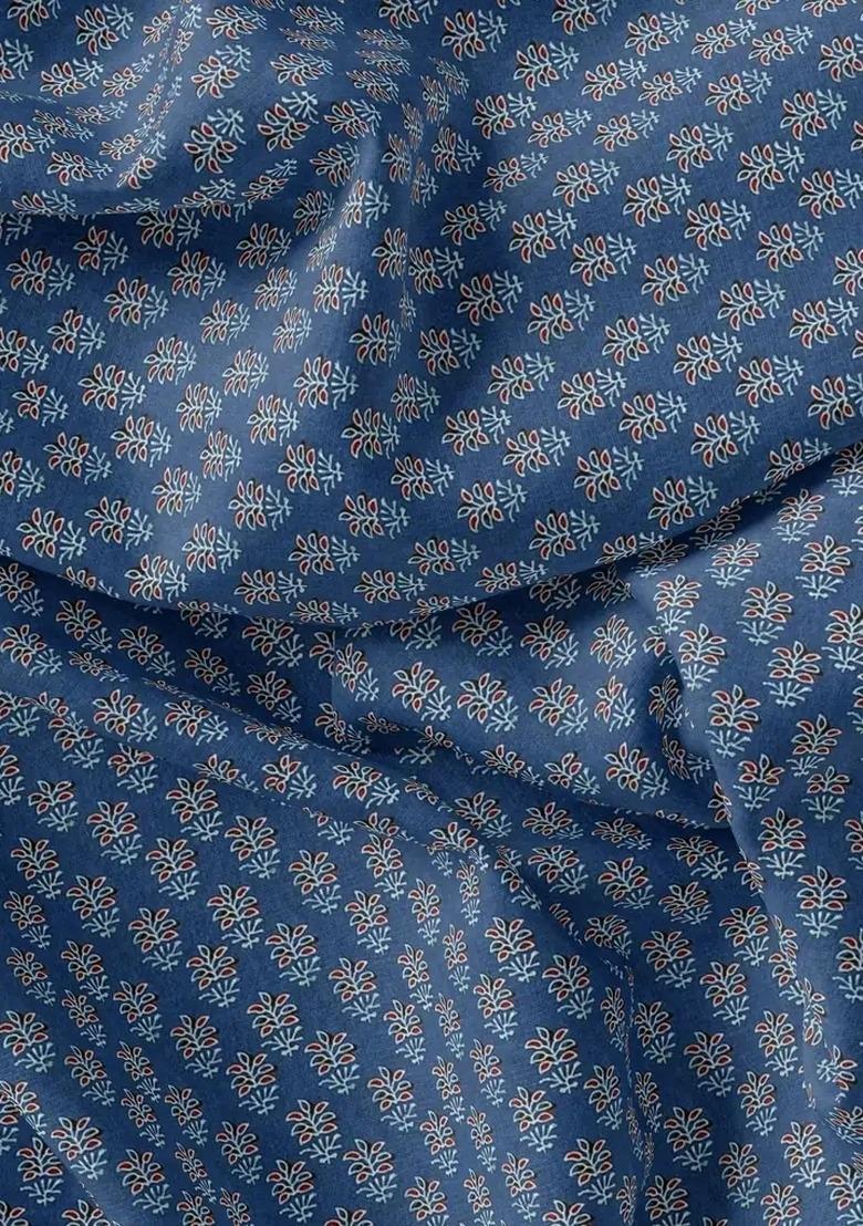 Girls Blue Figure Print Fusion Set - Indya