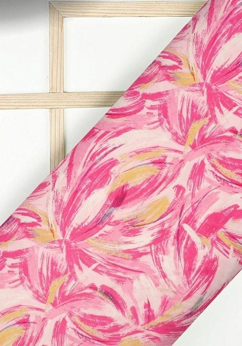 Girls Light Pink Abstract Print Satin Lehenga Set