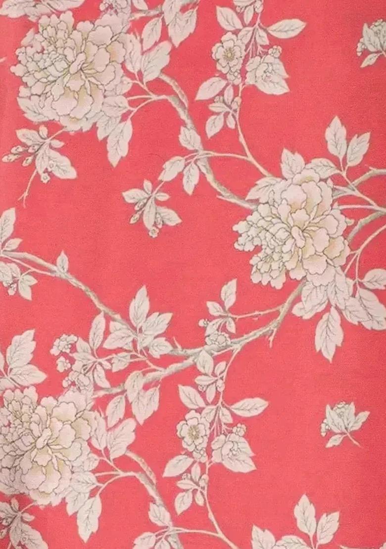 Girls Orange Floral Print Satin Fusion Set - Indya