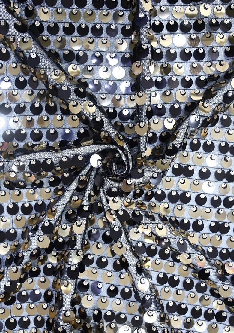 Girls Grey Sequin Net Fusion Set - Indya