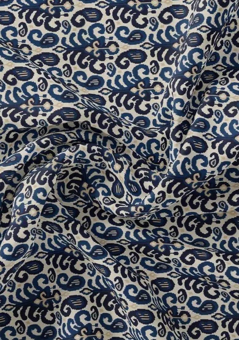 Girls Blue Paisley Print Georgette Fusion Set - Indya