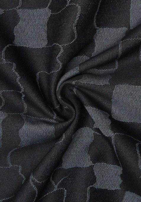 Girls Black Jacquard Denim Co-Ord Set