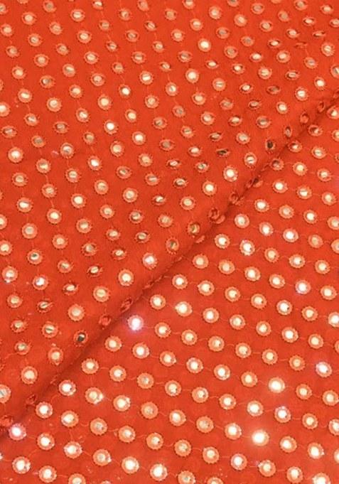 Girls Orange Embroidered Georgette Anarkali Set