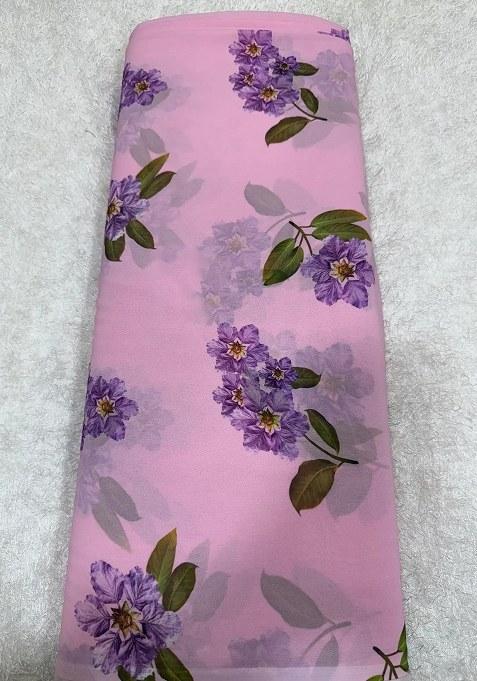 Girls Pink Floral Print Georgette Anarkali Set